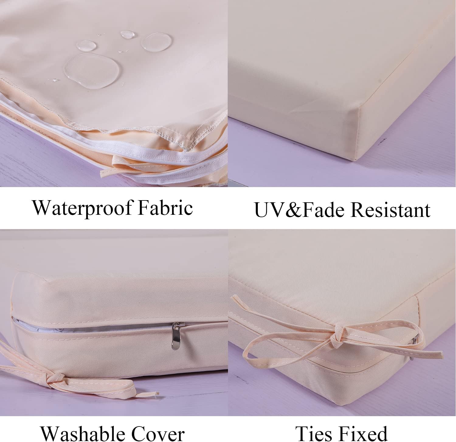 Waterproof Bench Cushion for Outdoor Furniture Garden Porch Swing Cushions for Long Patio Chair Window Seat Pad 40 inch x 18, Beige