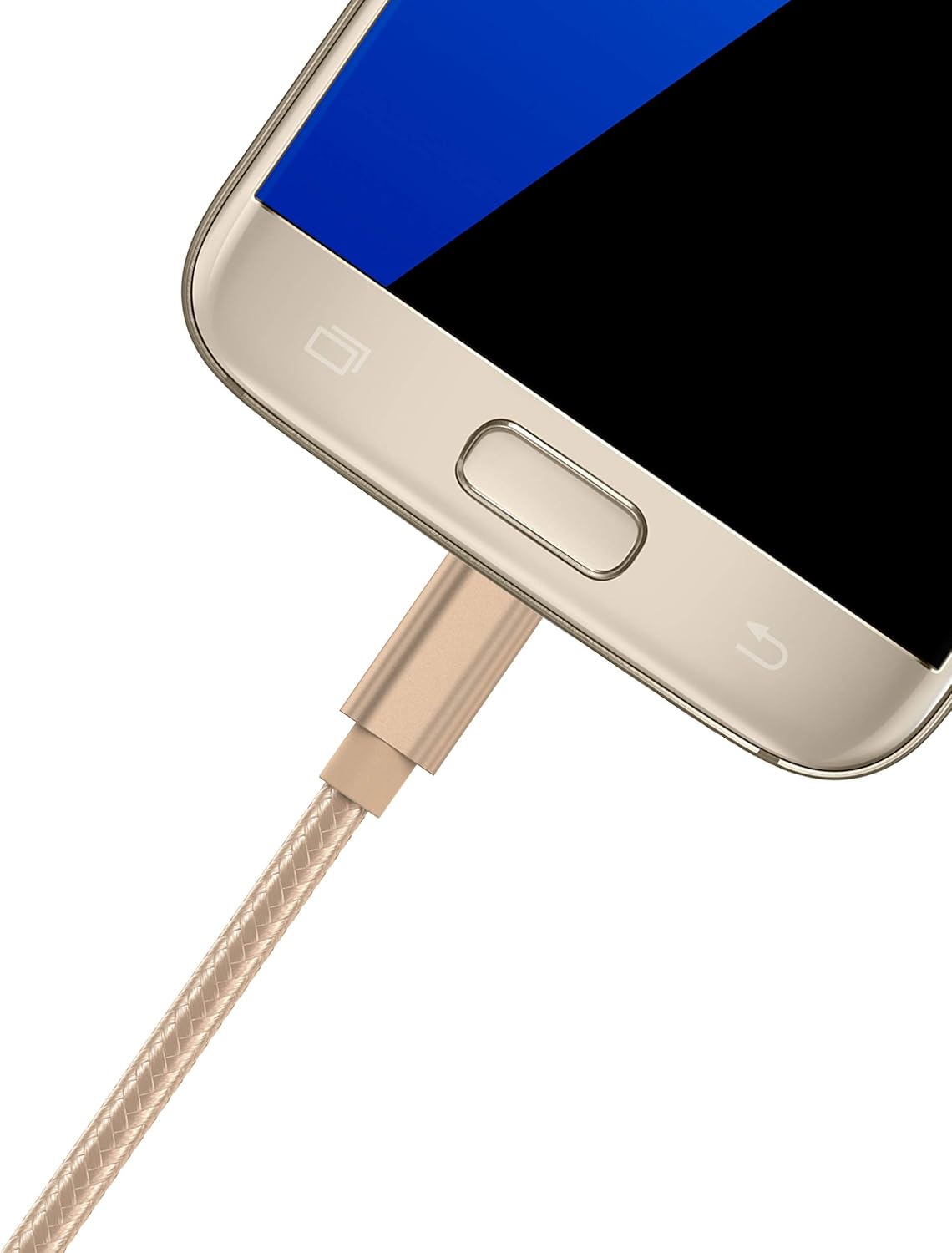 TalkWorks Micro USB Cable 6ft Long Android Cell Phone Charger Braided Heavy Duty Fast Charging Cord for Samsung Galaxy S6 / S7, Tablet, Bluetooth Speaker, Wireless Earbuds Headphones - Gold : Electronics