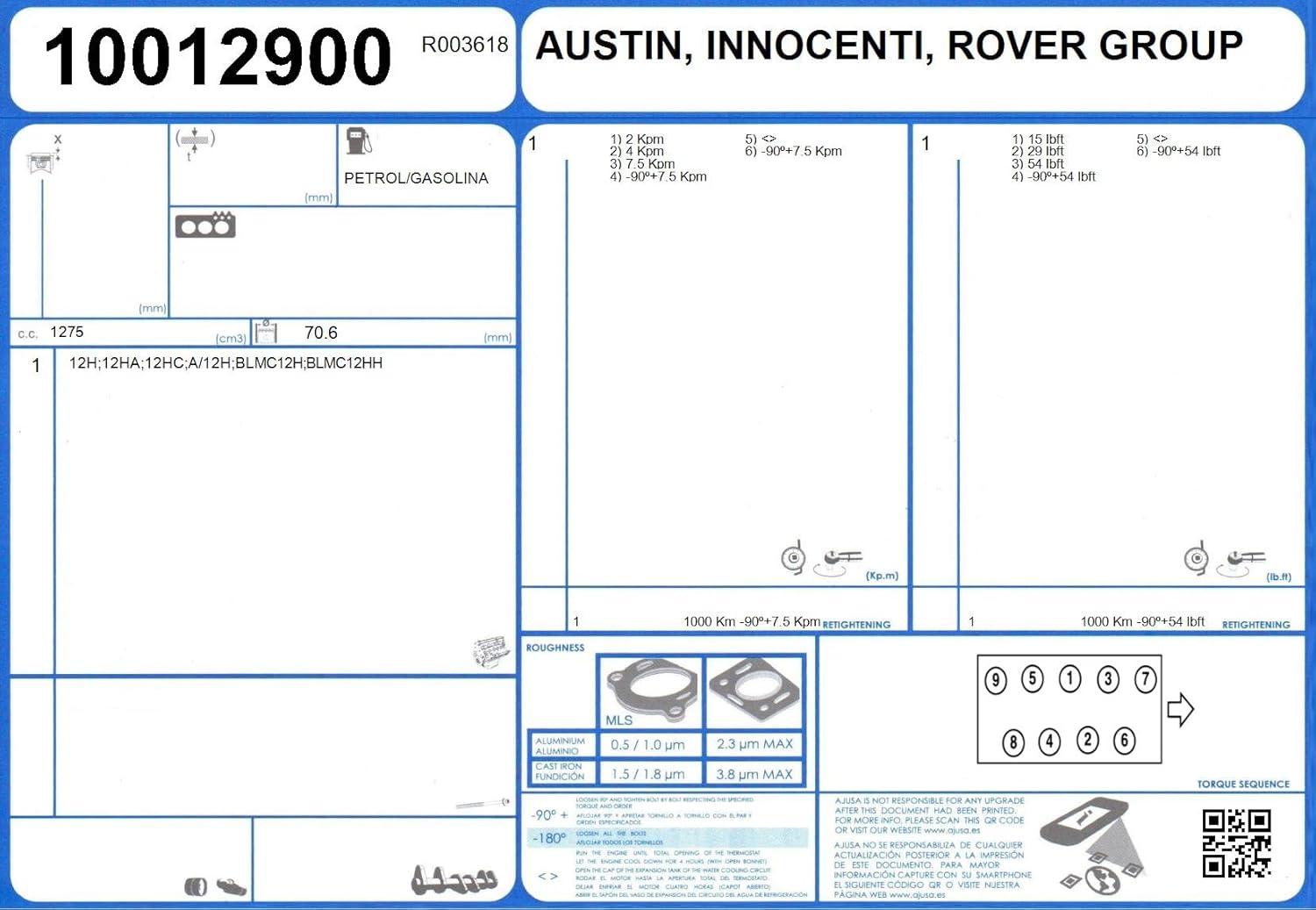 Ajusa 52000200 Gasket Set cylinder head