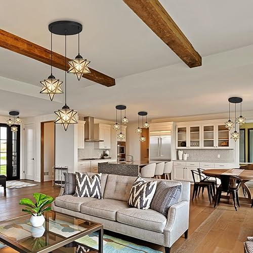 Miniatura 4 de Candelabros modernos de mediados de siglo para comedor, luces colgantes de estrellas, lámparas LED para dormitorio, entrada, pasillo, cocina,