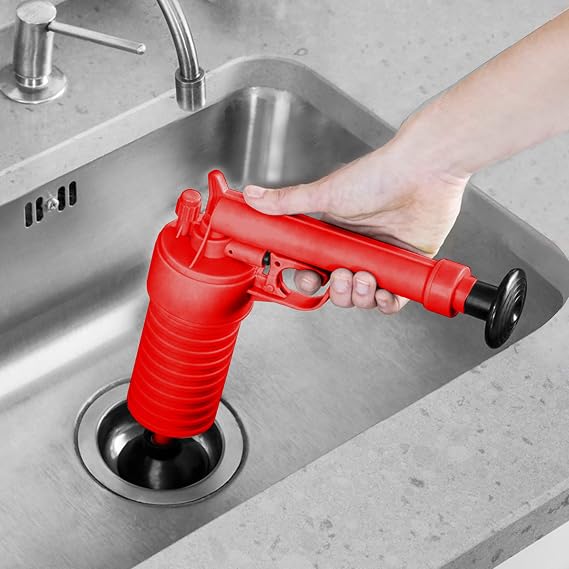 Dekton Drain Blaster With Four Attachments-Clears Blockages Without Using Harsh Chemicals| Pump Action Power Pressure Cleaner| Injects High Pressure Blast Of Water Into Waste Pipe| Includes 4 Adaptors