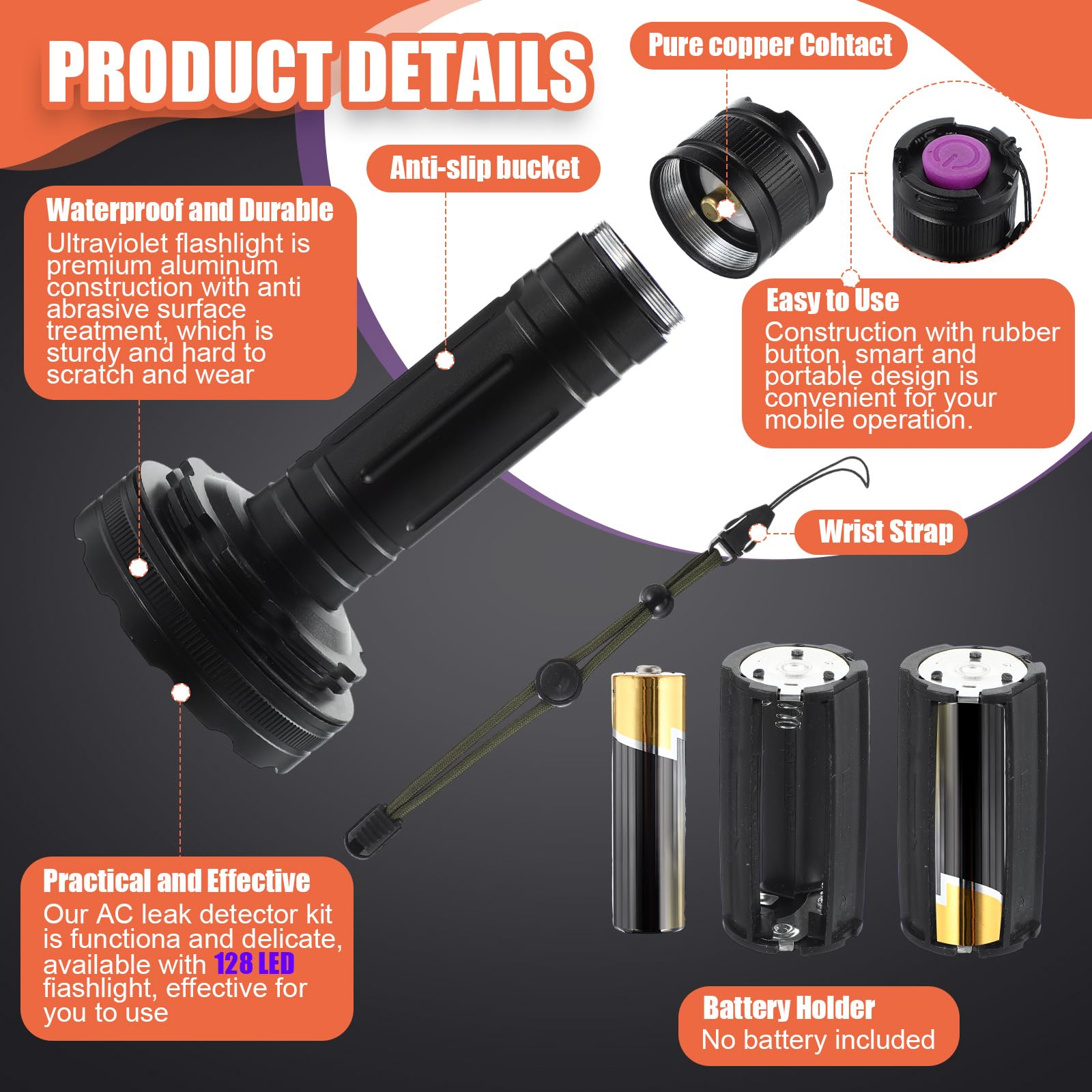 Oil Leak Detection Kit, Uv Dye Leak Detector Tool, Refrigerant Leaks - View #2