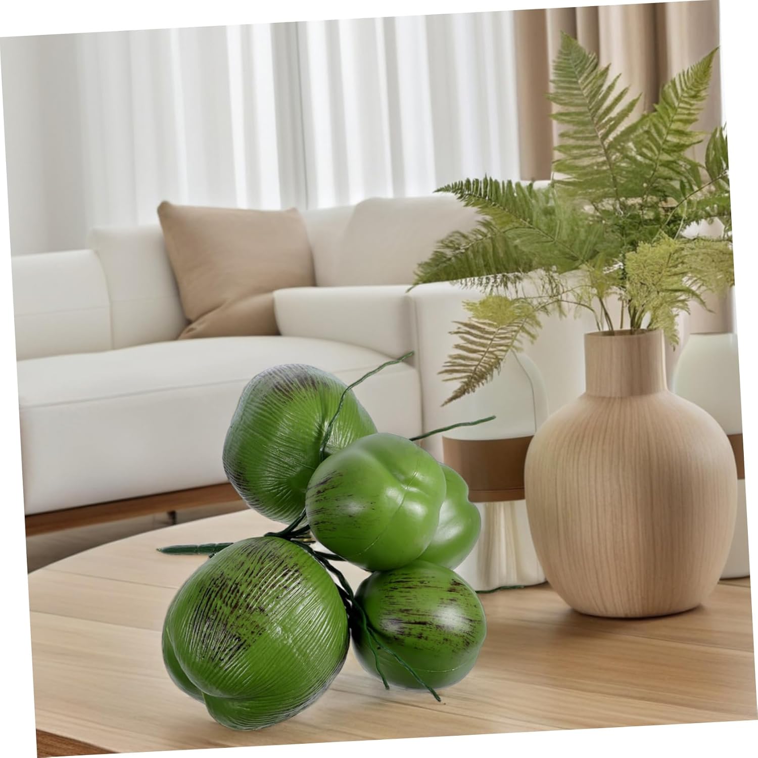 MAGICLULU Bunch Artificial Coconut Decoration Hawaiian for Luau Beach Centerpiece Lightweight Tropical Theme for Weddings and Events