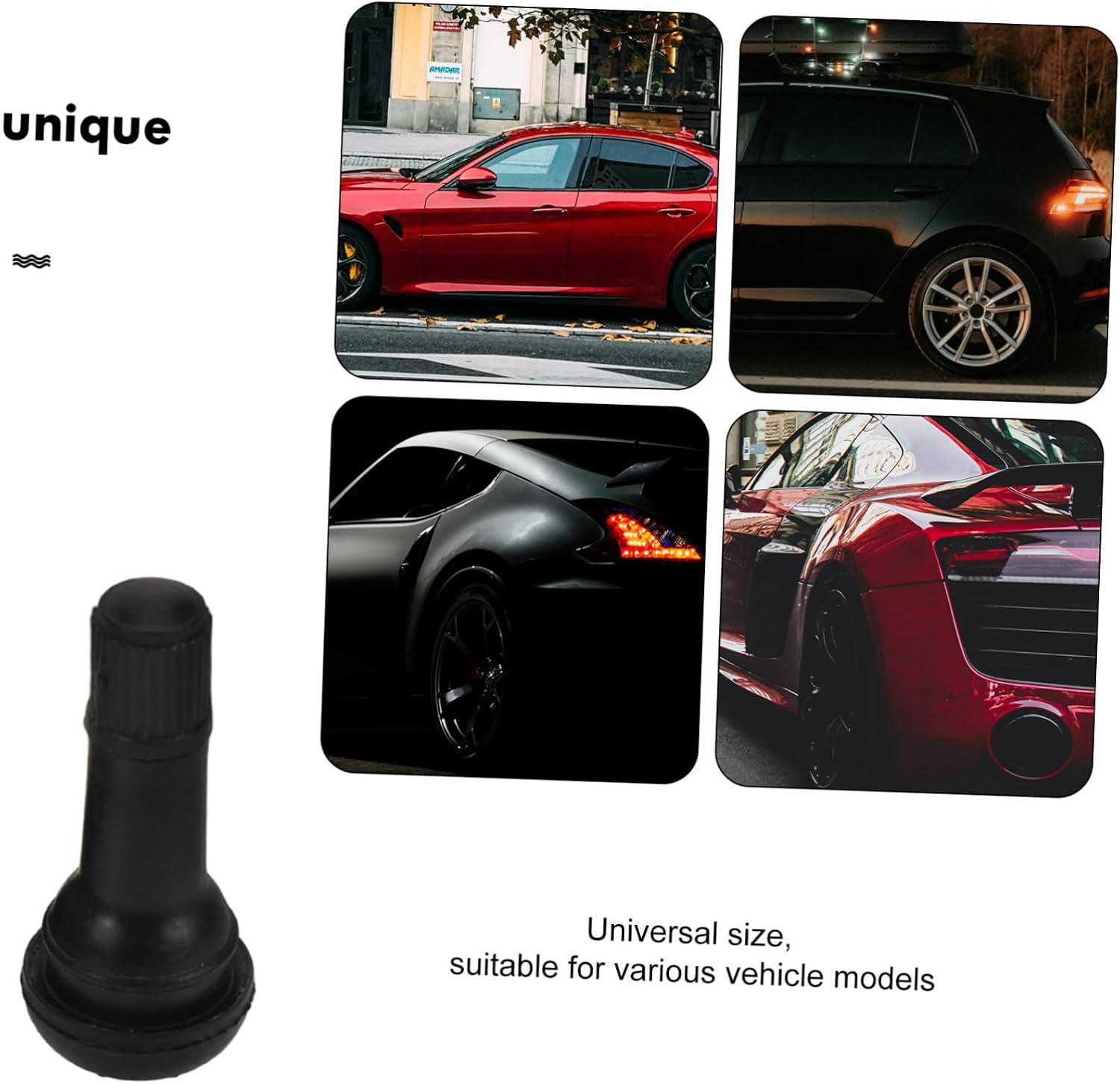 100Pcs Rubber Tire Valve Stems Car Tire Valve Replacement for Tubeless Durable Rubber Easy Installation Compatible with Various Vehicles