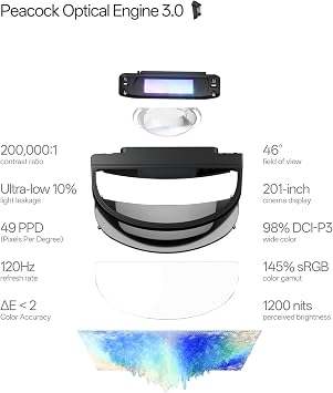 RayNeo GT AR/XR メガネ、201インチネイティブ3DoFビデオディスプレイ