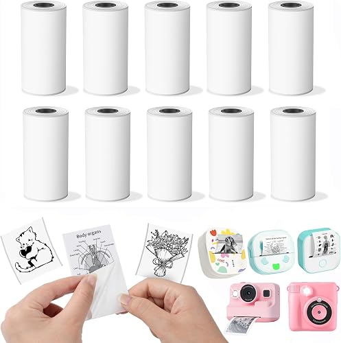 10 Roules Papier Autocollant Compatibles ORGSTA S002, Memoking T 