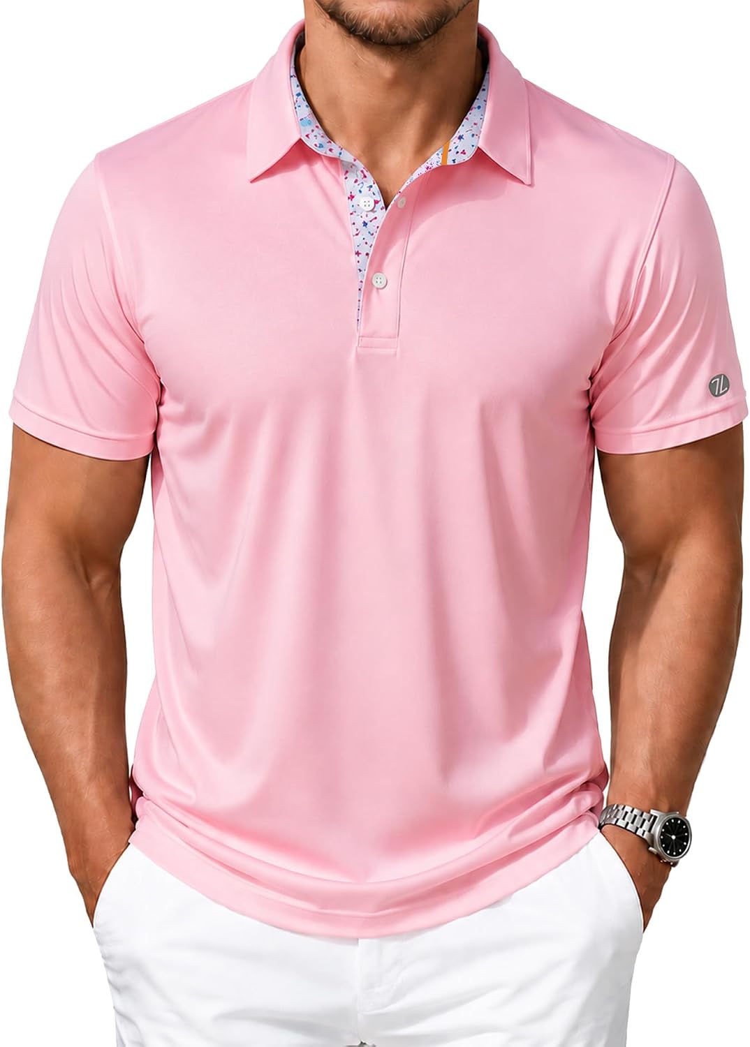ZITY Mens Golf Shirt Short Sleeve Moisture Wicking Polo Shirts for Men Performance Casual Stretchy Collared Polo Shirt