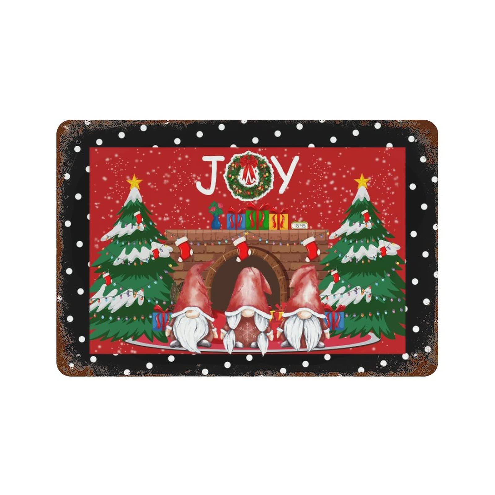 Plaque aluminium Happy New Year vintage pour décoration cuisine rétro