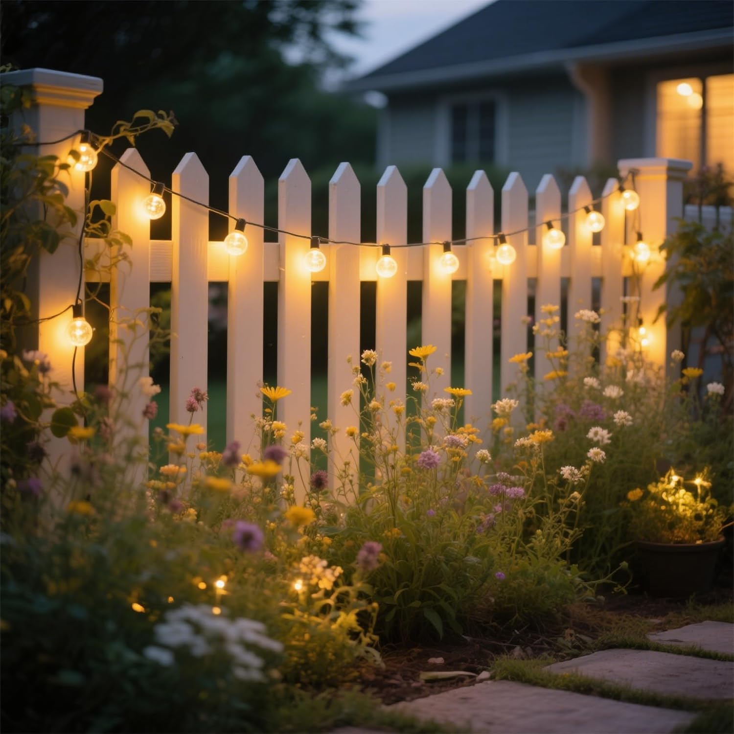 60M Lichterkette Außen Strom - IP45 Wasserdicht mit 100+4 G40 Glühbirnen (Warmweiß), Outdoor LED lichterketten Kann in Reihe Geschaltet Werden 300M (60M)