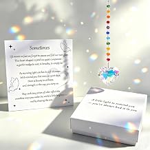 Aurora Borealis AB Heart Crystal Suncatcher Gift Set with Card | Window Prism Rainbow Maker for Home Office Birthday Gifts for Women Mom Friend Sister