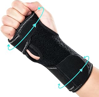 ABYON Wrist Brace, Carpal Tunnel Wrist Brace, Adjustable Wrist Support for Arthritis, Tendonitis, Sprain, Hand Brace for Night Sleep Wrist Splint for Men and Women Fits Both Right/Left Hand (Black, S/M)