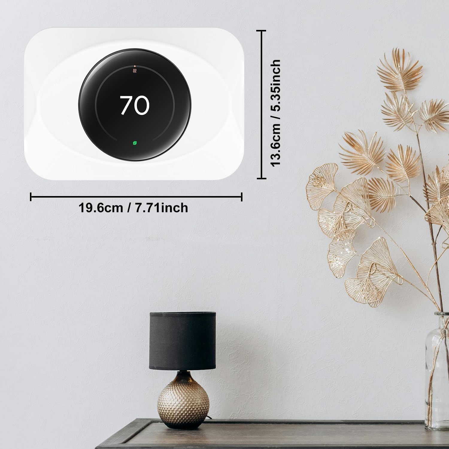 Wall Plate Cover Compatible with Google Nest Learning Thermostat (4th Gen), Practical Trim Kit for Nest Learning Thermostat 4, Snap fit Design (White, 2 Packs)