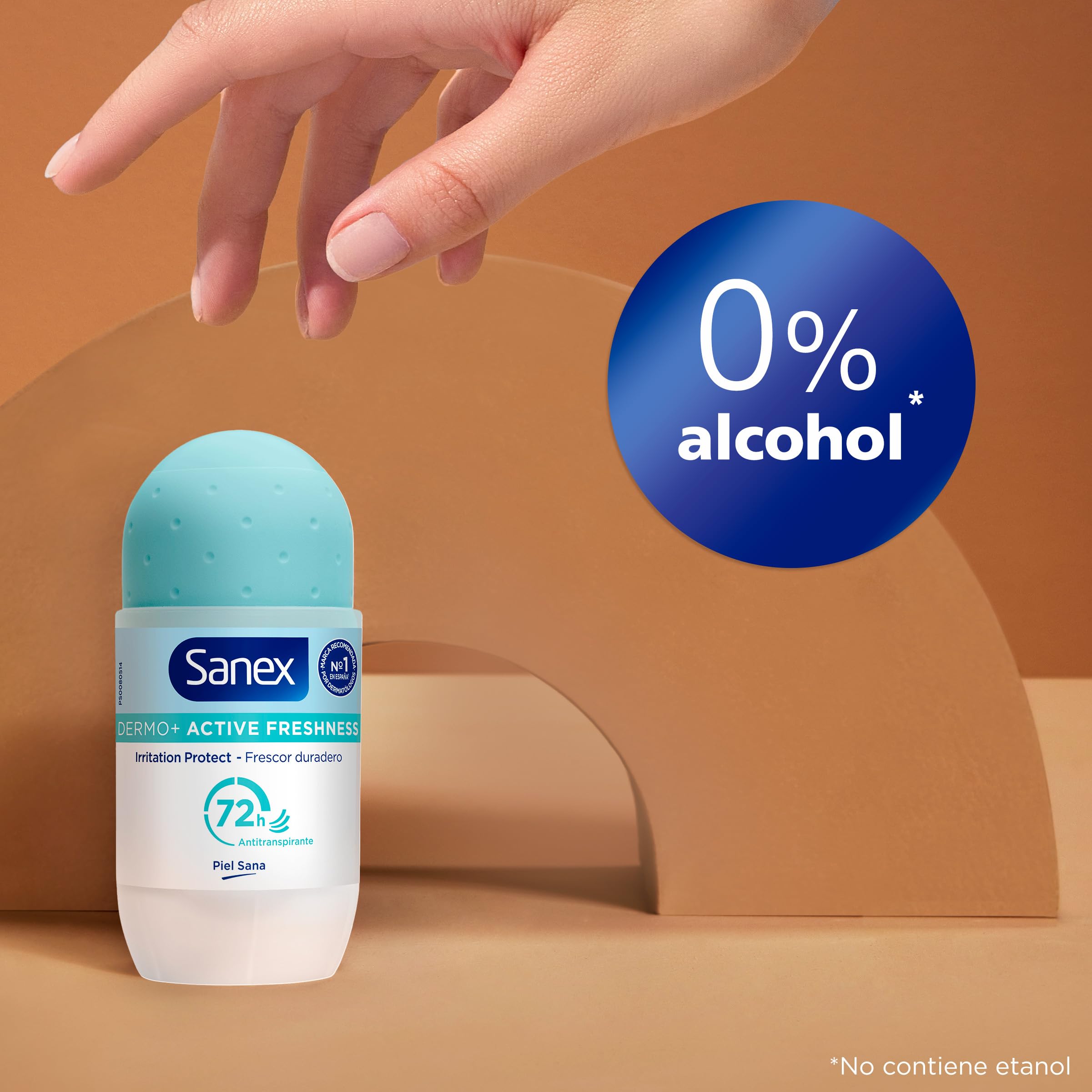 Sanex Dermo+ Active Freshness Desodorante Antitranspirante Roll-On 72 Horas (50ml) Pack 6 – protección eficaz contra el sudor y el mal olor – dermatológicamente testado – contiene 0% alcohol*
