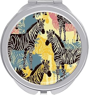 Giraffe and Zebra - Espejo de maquillaje de v...