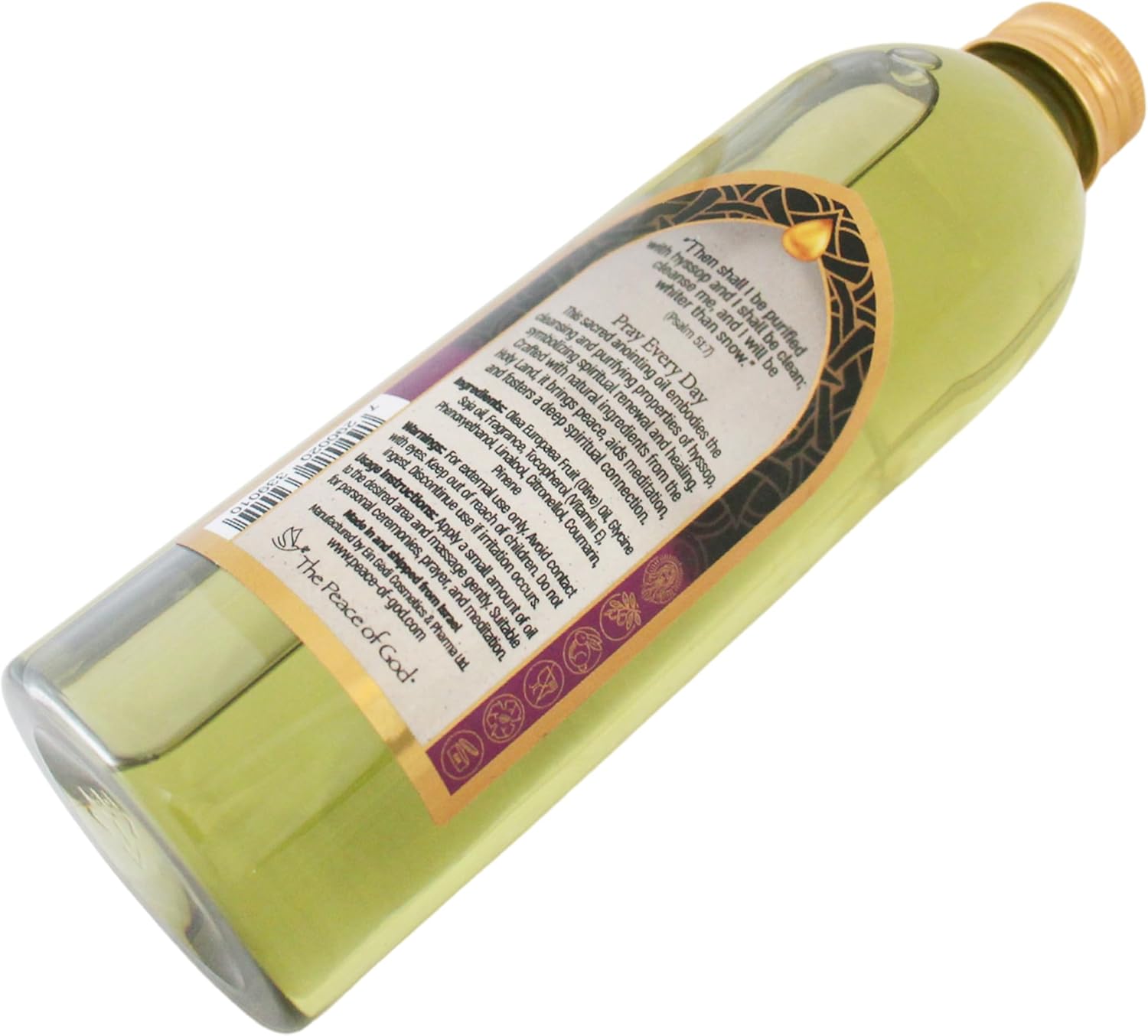 Hyssop Scented Blessed Holy Anointing Oil Bottle for Christian Prayer, Meditation from Israel Jerusalem - 250 ml | 8.5 fl.oz.