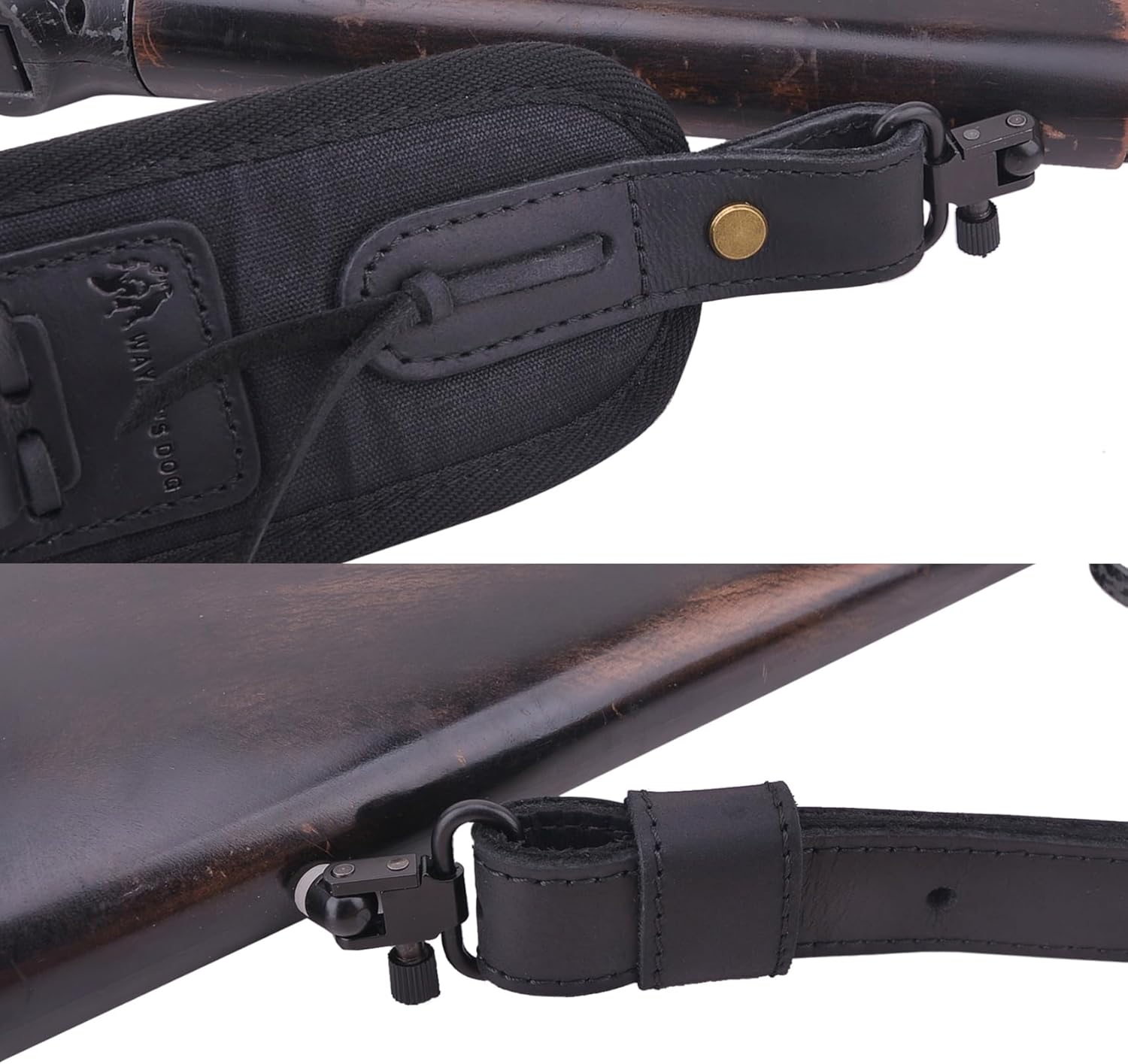 Leather Ammo Holder Rifle Sling Hunting Gun Strap for 30/30 .357 .45 .45-70 .22 12GA 20GA