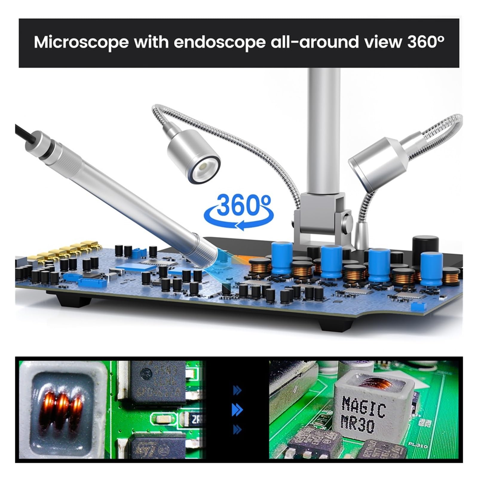 Z Endoskopem WIFI HDMI/USB 10.1 ''mikroskop Cyfrowy Pomiar Do Lutowania PCB Naprawa Elektroniki Telefonicznej Wyraźny Precyzyjny Szczegóły Bez Wysiłku