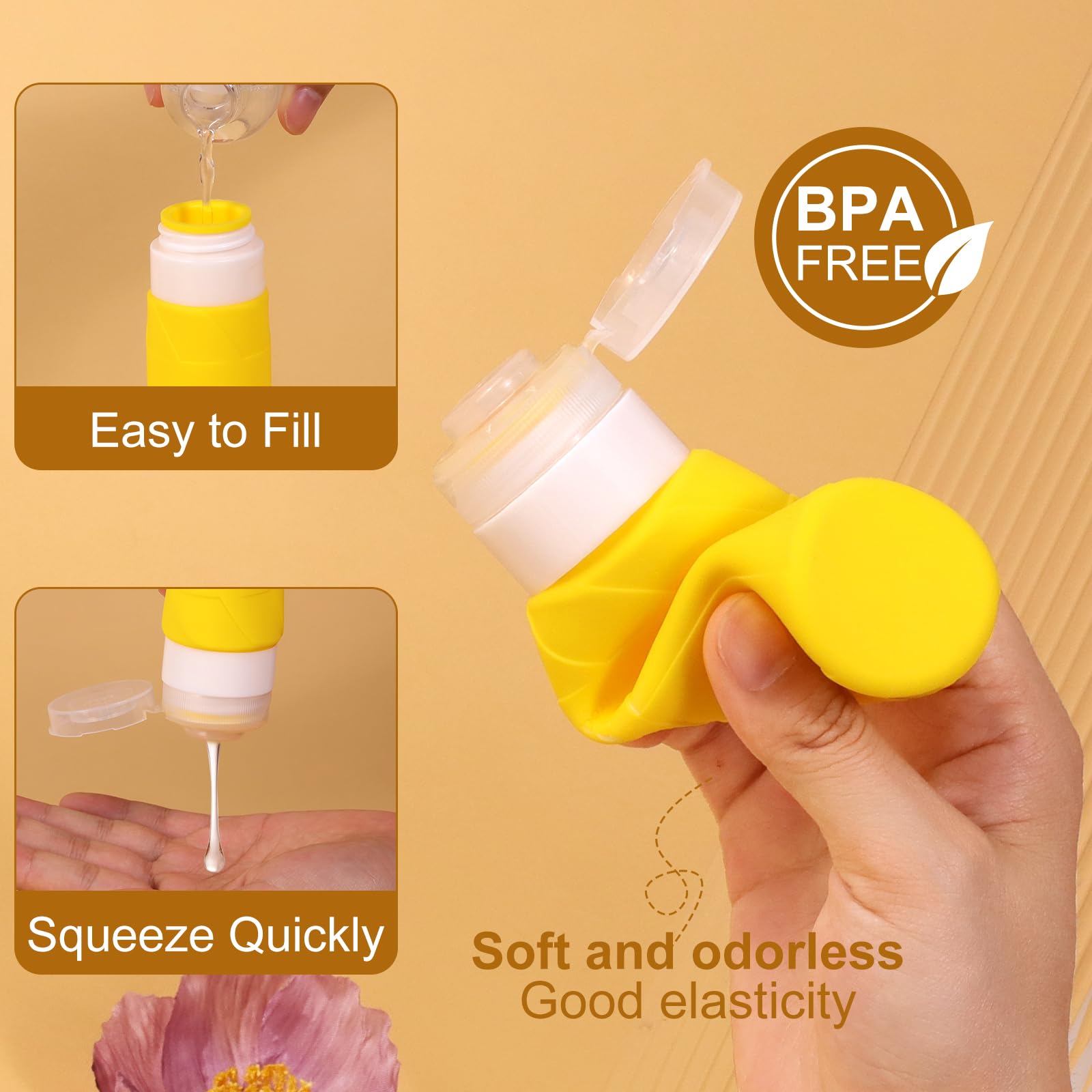 FADVAN Travel Bottles for Toiletries, 3.3oz Tsa Approved Travel Size Containers, BPA Free Leak Proof Toiletry Bottles, Refillable Easy to Squeeze and Clean (Macaron)