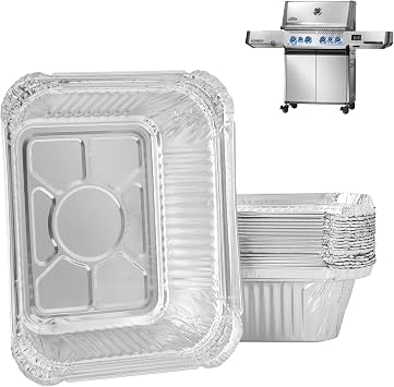 KEESHA 20 Packs 62007 Grill Grease Tray Liners, BBQ Disposable Drip Pans for Napoleon Prestige 500, Prestige Pro, Prestige I/II/V, Rogue, Mirage, Ultra Chef Series