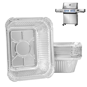 KEESHA 20 Packs 62007 Grill Grease Tray Liners, BBQ Disposable Drip Pans for Napoleon Prestige 500, Prestige Pro, Prestige I/II/V, Rogue, Mirage, Ultra Chef Series