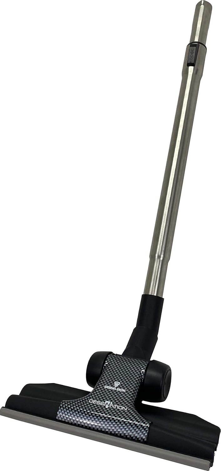 Wessel-Werk Ultra-Thin RD285 Designation Vacuum Floor Brush Attachment with Adjustable Stainless Steel Vacuum Extension Wand, for Hardwood and Carpet, fits 1.25inch (32mm)