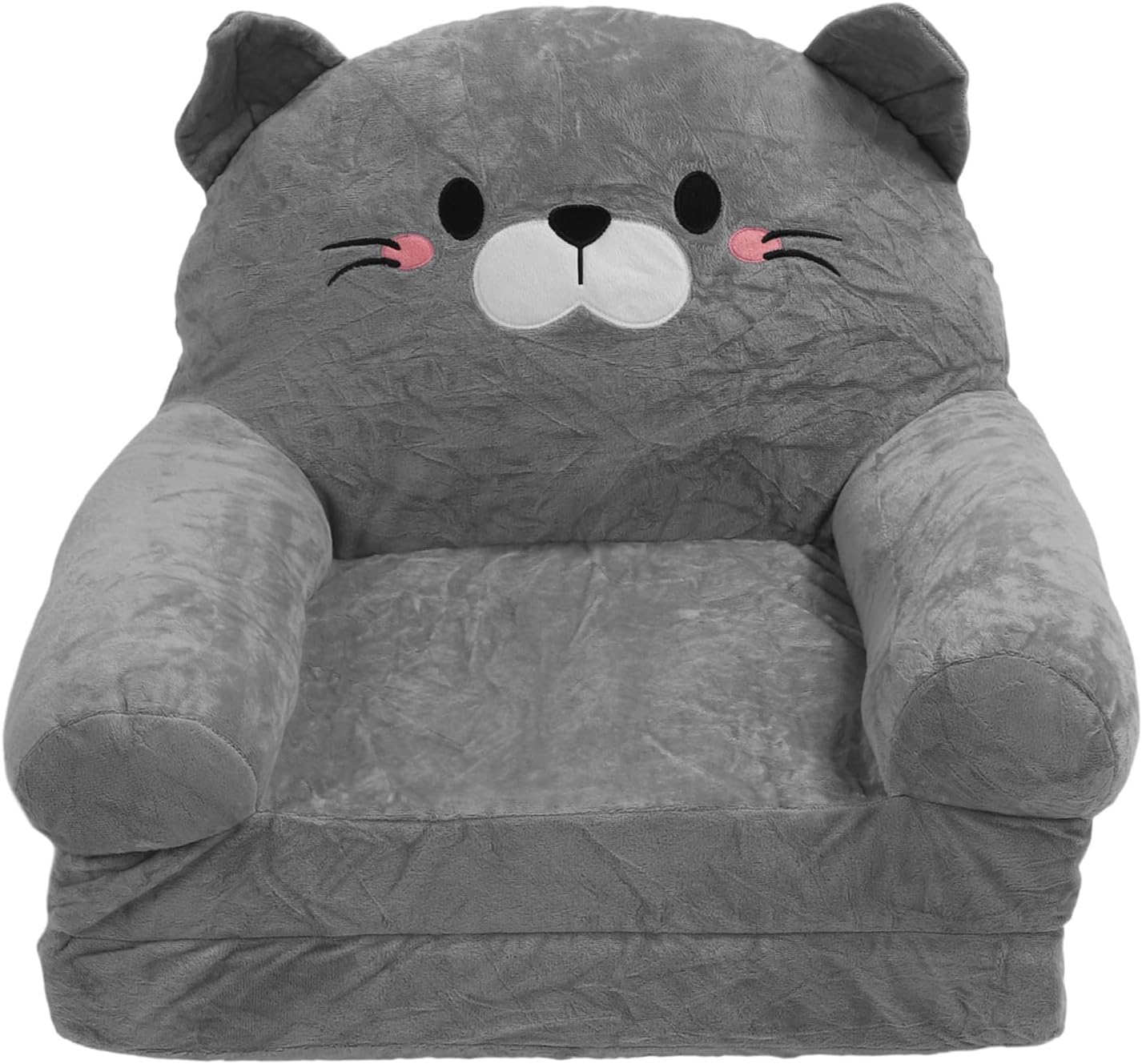 Foldable Kids Couch, 2 in 1 Plush Cartoon Fold Out Kids Chair Bed