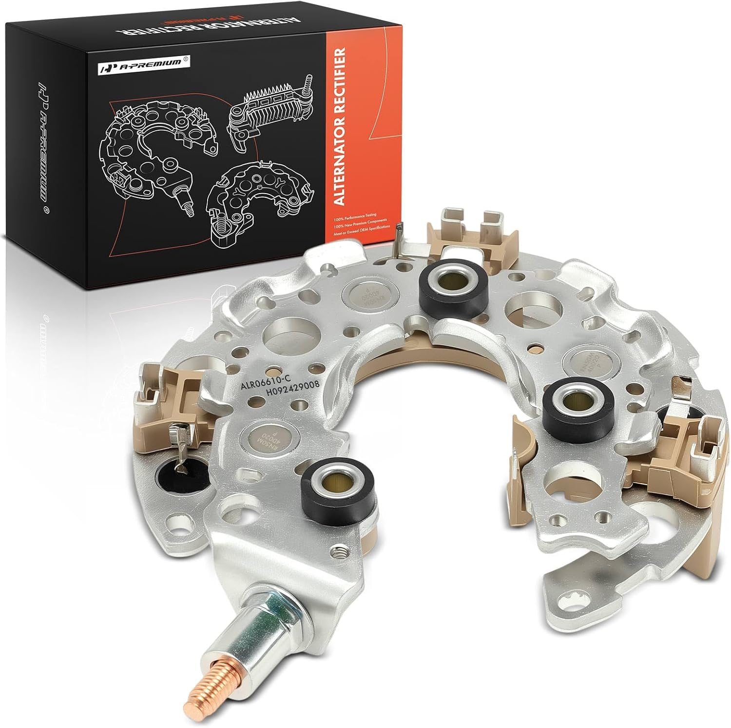 A-Premium Alternator Rectifier Compatible with Toyota Camry, RAV4, Corolla, Tacoma, Highlander, Tundra, 4Runner, Matrix, Avalon, Venza, FJ Cruiser, Solara & Scion tC, xB, xD & Lexus ES330 & Pontiac