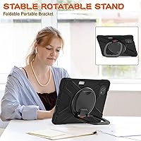 Vista 2 de Funda resistente para tablet Pad 6 6 Pro, funda para tableta con soporte, funda plegable delgada para Pad 6 6 Pro, rotación de 360°, correa