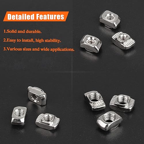 Miniatura 12 de 240 piezas de tuercas T de la serie 2020, kit surtido de tuercas de ranura M3 M4 M5 T