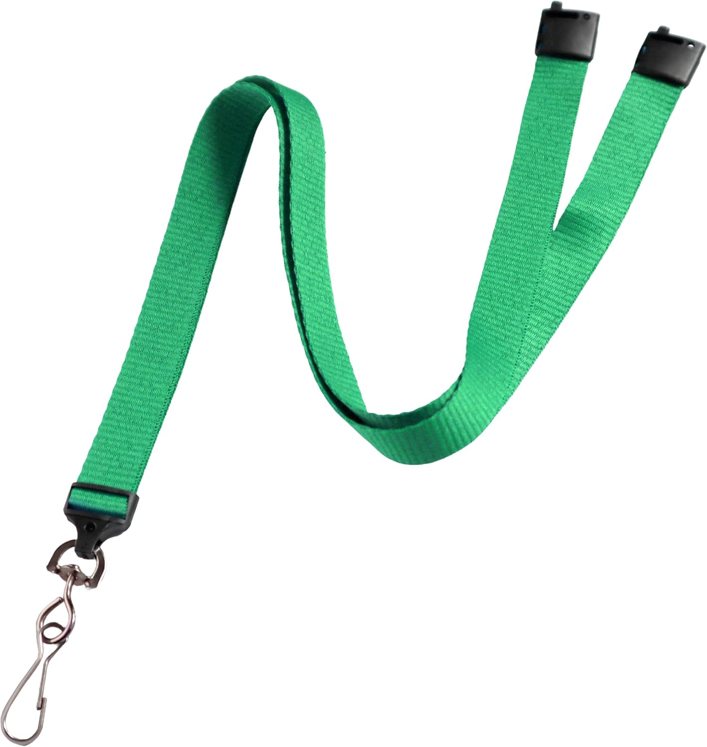 Specialist ID Bulk 100 Pack - Wide Lanyard with Breakaway Clasp and Swivel Metal Hook - Premium 5/8 Inch Neck Strap Name Badge and Key Card Holder for School, Cruise, Travel and More (Black)