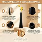 Petit vase en céramique Bud 8.5 inch Tall Conique Flower Single Stem Vase Noir Vase Décorative de la pièce centrale florale pour le bureau de mariage Accueil