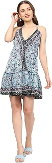KE KANHA EXPORTS Western Dresses for Women Summer Short Women's Midi Fit and Flare Dress Mini Knee Length Ladies Suitable for Beach Goa Casual Knee-Length Minidress