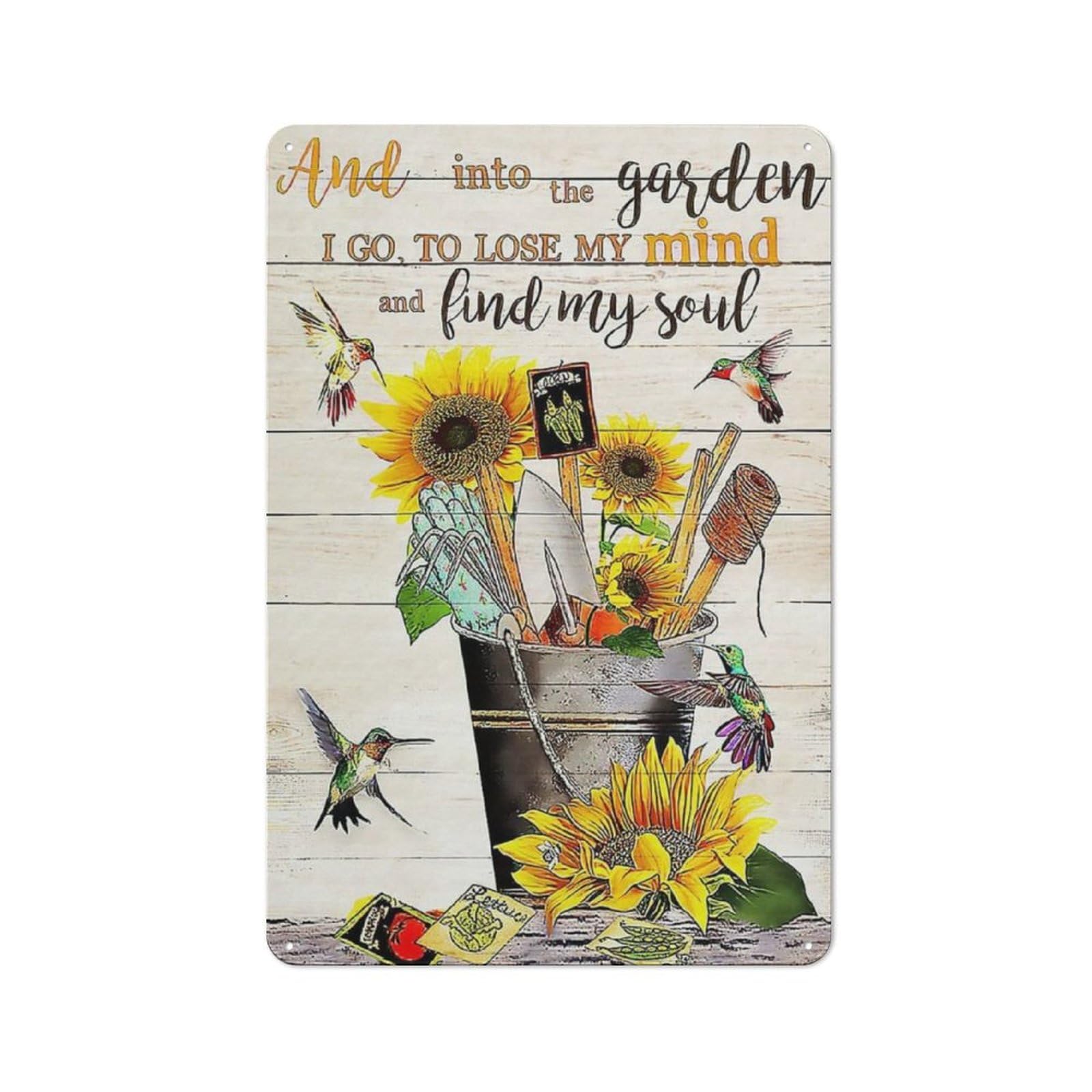 kisoyo Metal Tin Signs Vintage Aluminum Into Garden Gardening I Go To Lose Mind For Home Coffee Garden Bedroom Wall Decor 8x12 Inches