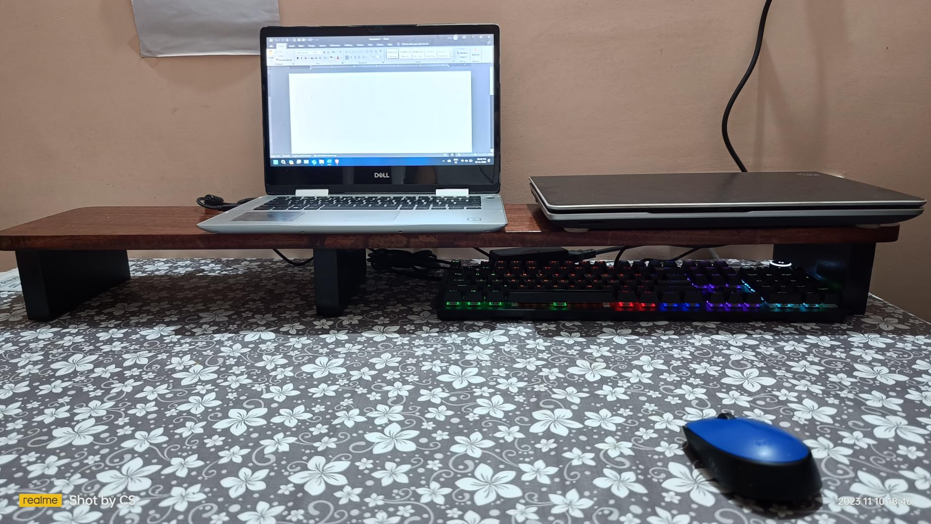 carpentray Solid Wood 100cm Monitor Stand Riser, Large Wood Computer ...