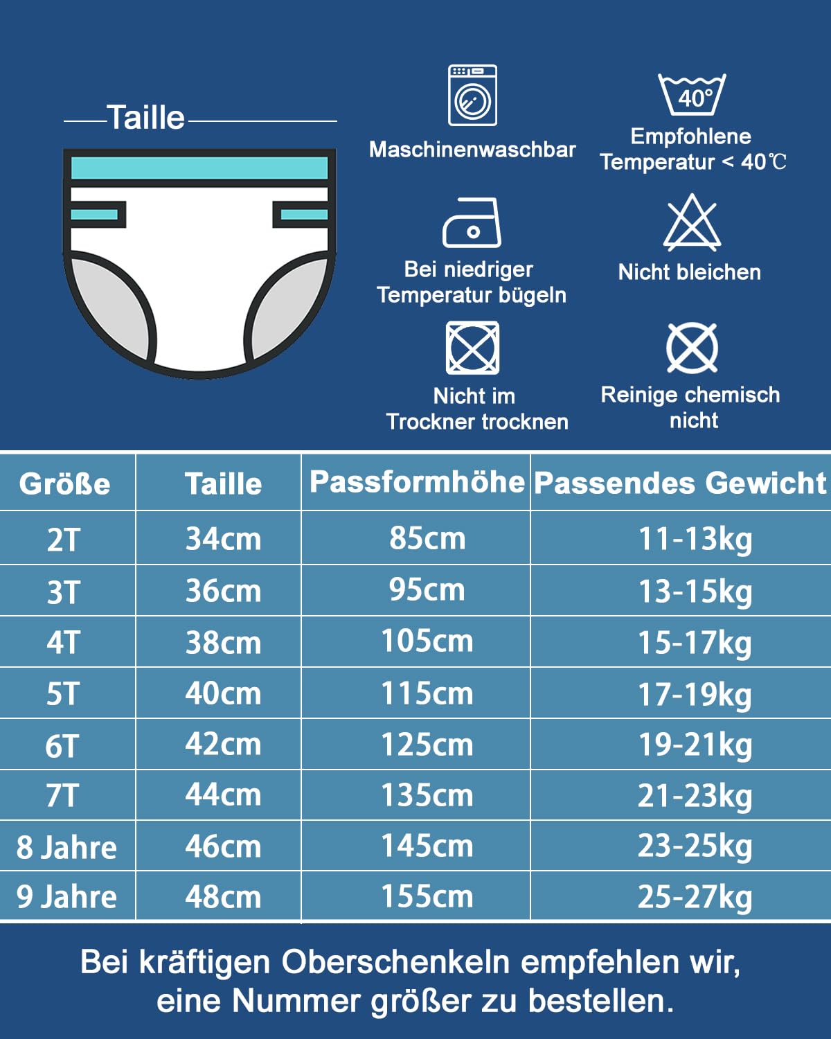 FLYISH DIRECT Baby Trainerhosen Töpfchentraining, 8er Pack Töpfchen Trainingshose für Mädchen Jungen, 2-7 Jahre, Waschbar und Wiederverwendbar