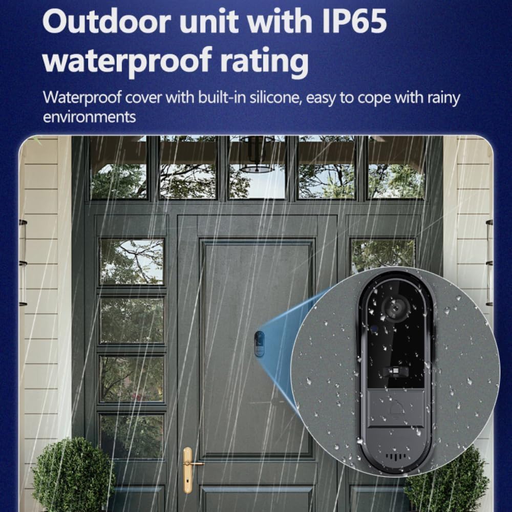 Winnes Videocitofono 1080P Video Campanello Senza Fili da Esterno con Telecamera 170°Angolo Visuale,Audio Bidirezionale,Impermeabile IP67 Spioncino Digitale con Schermo IPS 4,3'' Senza Abbonamento