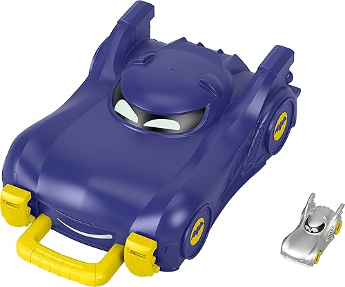 Miniatura 1 de Fisher-Price DC Batwheels - Estuche de transporte para preescolar de juguete Bat The Batmobile con escala 155, auto fundido a presión para mayores