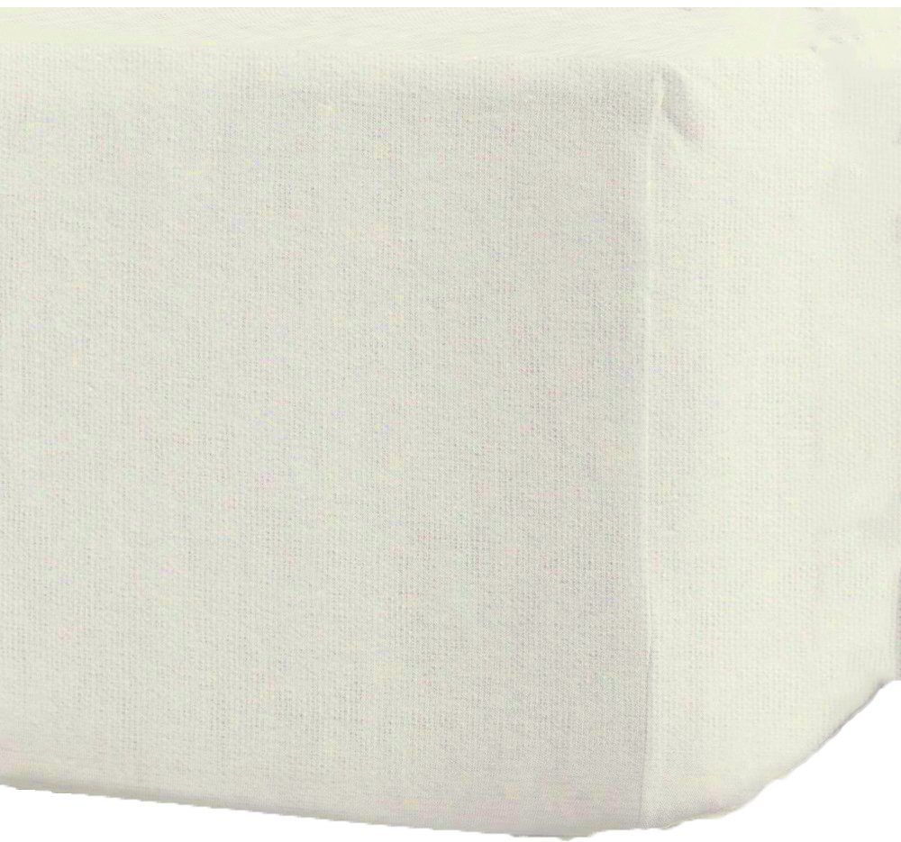 Amigozone Cream Fitted Sheet Thermal Sheet, 100% Brushed Cotton Flannelette Fitted Sheet (, 4Ft Small Double Fitted Sheet)