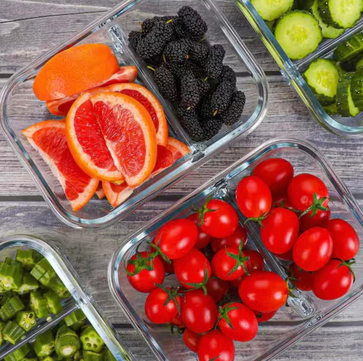 Airtight Glass Food Storage Containers 10-Pack with Microwave-Safe Lids VF77618