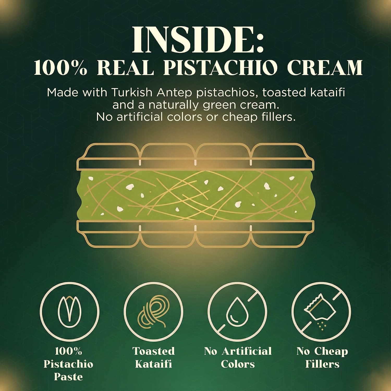 The Original Dubai Chocolate Pistachio Knafeh & Kataifi Chocolate Bar – Handcrafted Rich Milk Chocolate with Turkish Pistachios, No Artificial Colors, Natural Dessert with Creamy Pistachio Filling & Golden Kataifi, 180 g / 6.3 oz