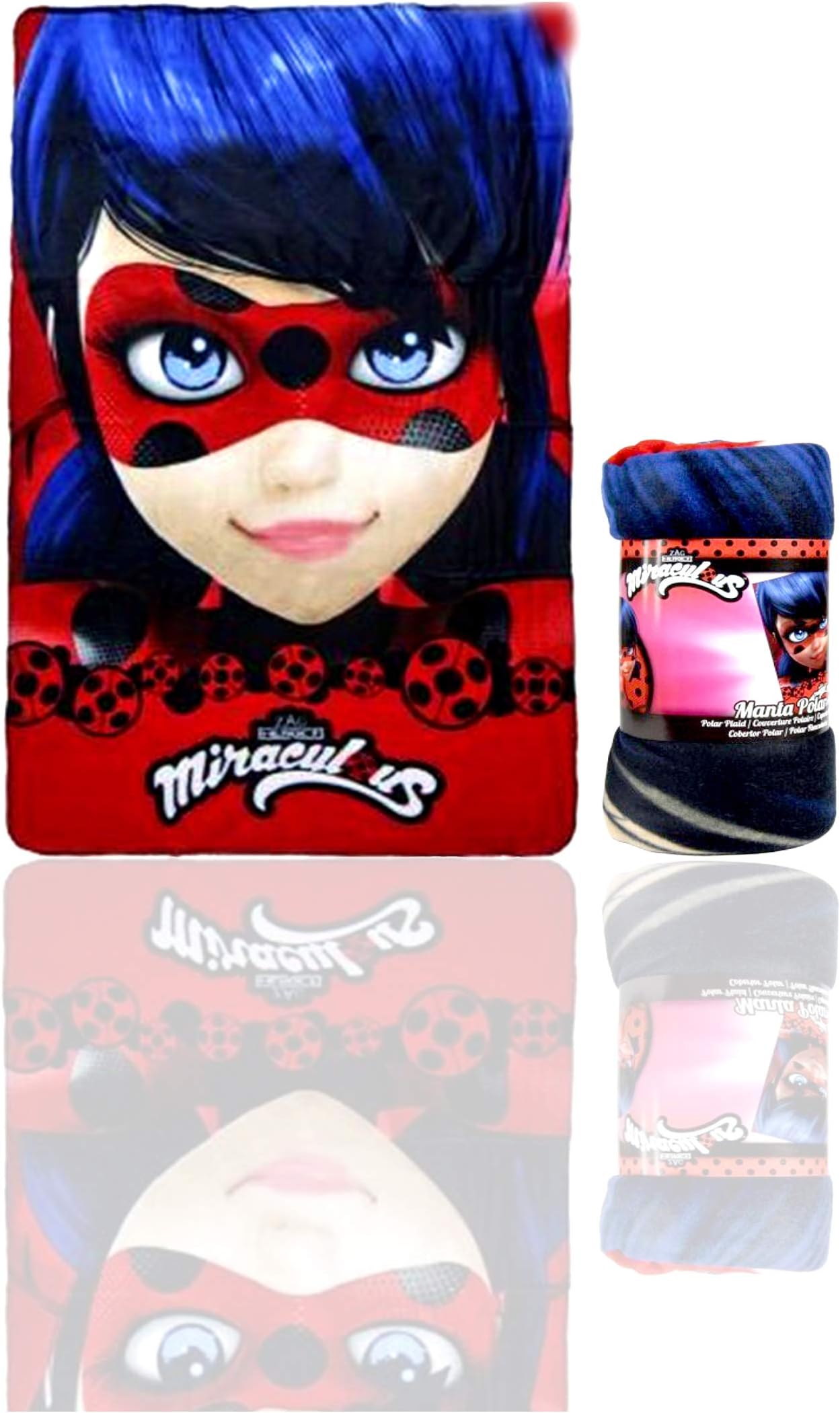 Miraculous Tales of Ladybug & Cat Noir 2200-2438 Fleece Blanket, Children's Bedding, 59 Inches, Multicolored, Marinette