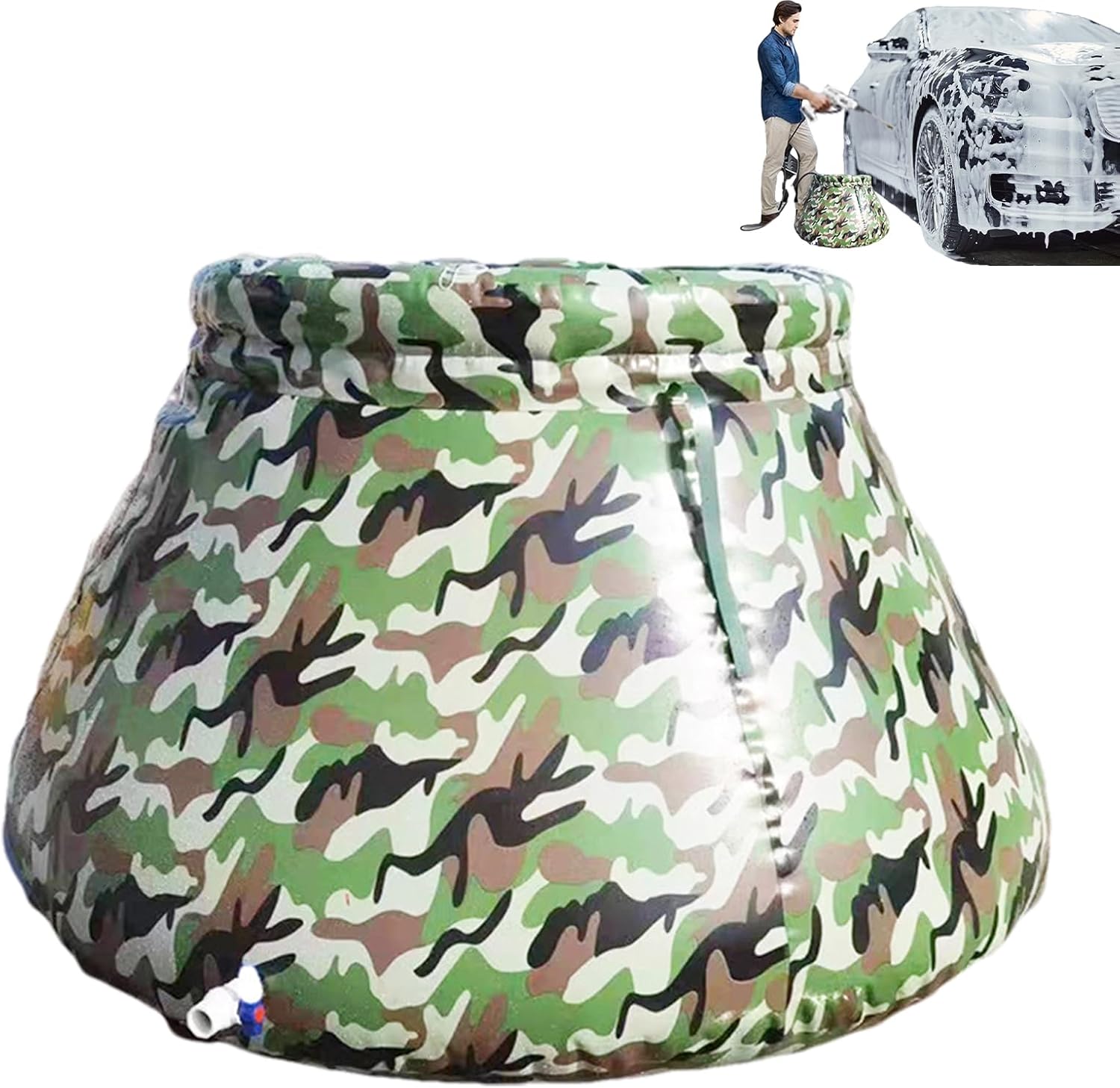 Water Bladder Tank,100L Foldable Water Tank | Large Capacity Storage Bladder Soft Rain Barrel for Outdoor & Drought Relief
