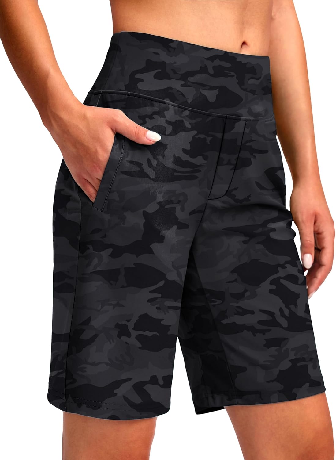 Viodia Women's 9" Long Swim Shorts Modest Swimsuits Bathing Suit Knee Length Bermuda Board Shorts for Women with Pocket