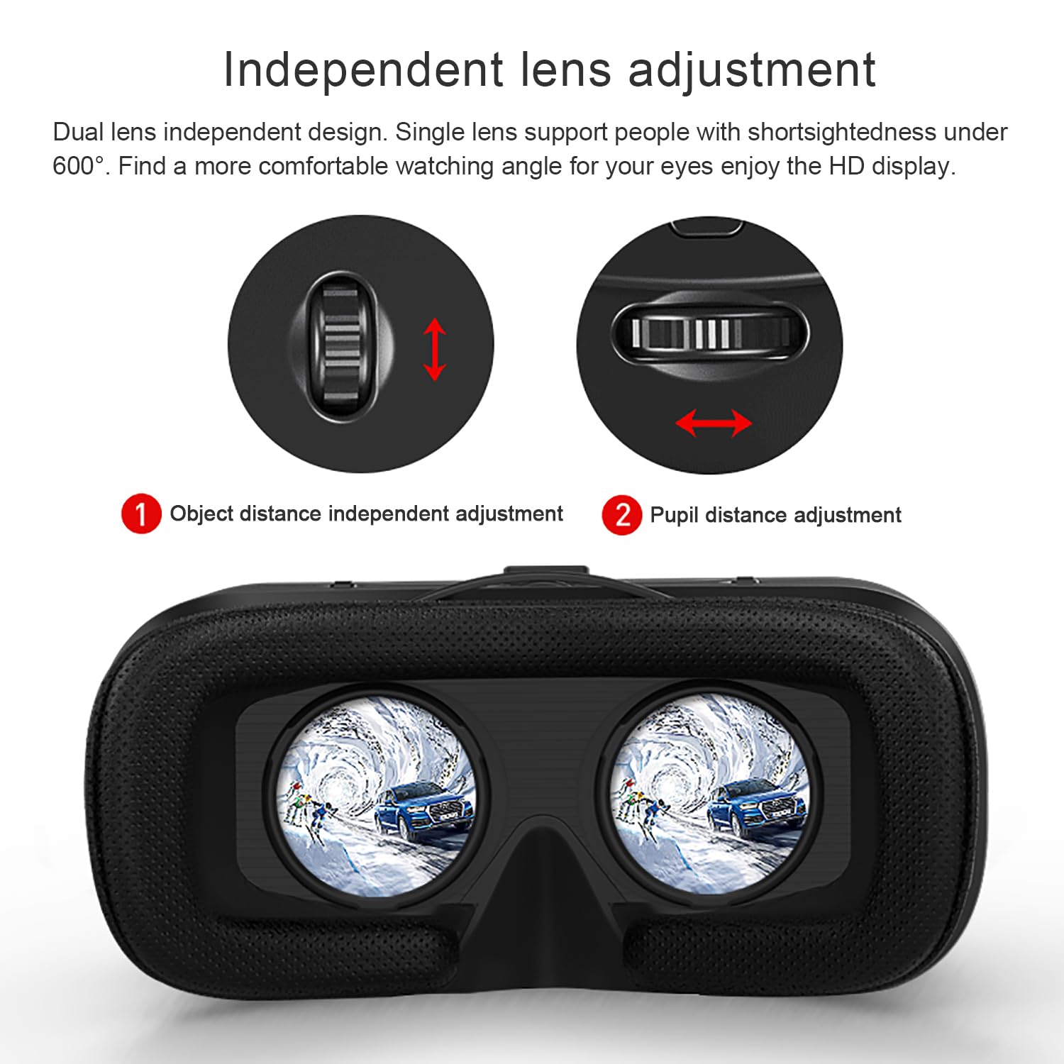 Casco VR con controlador Compatible para iPhone y Android, Actualización de Gafas VR con Casco, visor de realidad virtual 3D, Soporte para Smartphones de 4,7 a 6,0 Pulgadas