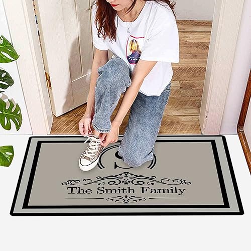 Miniatura 2 de Tapete de bienvenida personalizado con texto tapete de puerta personalizado para interiores y exteriores impresión transparente con nombre nombre de