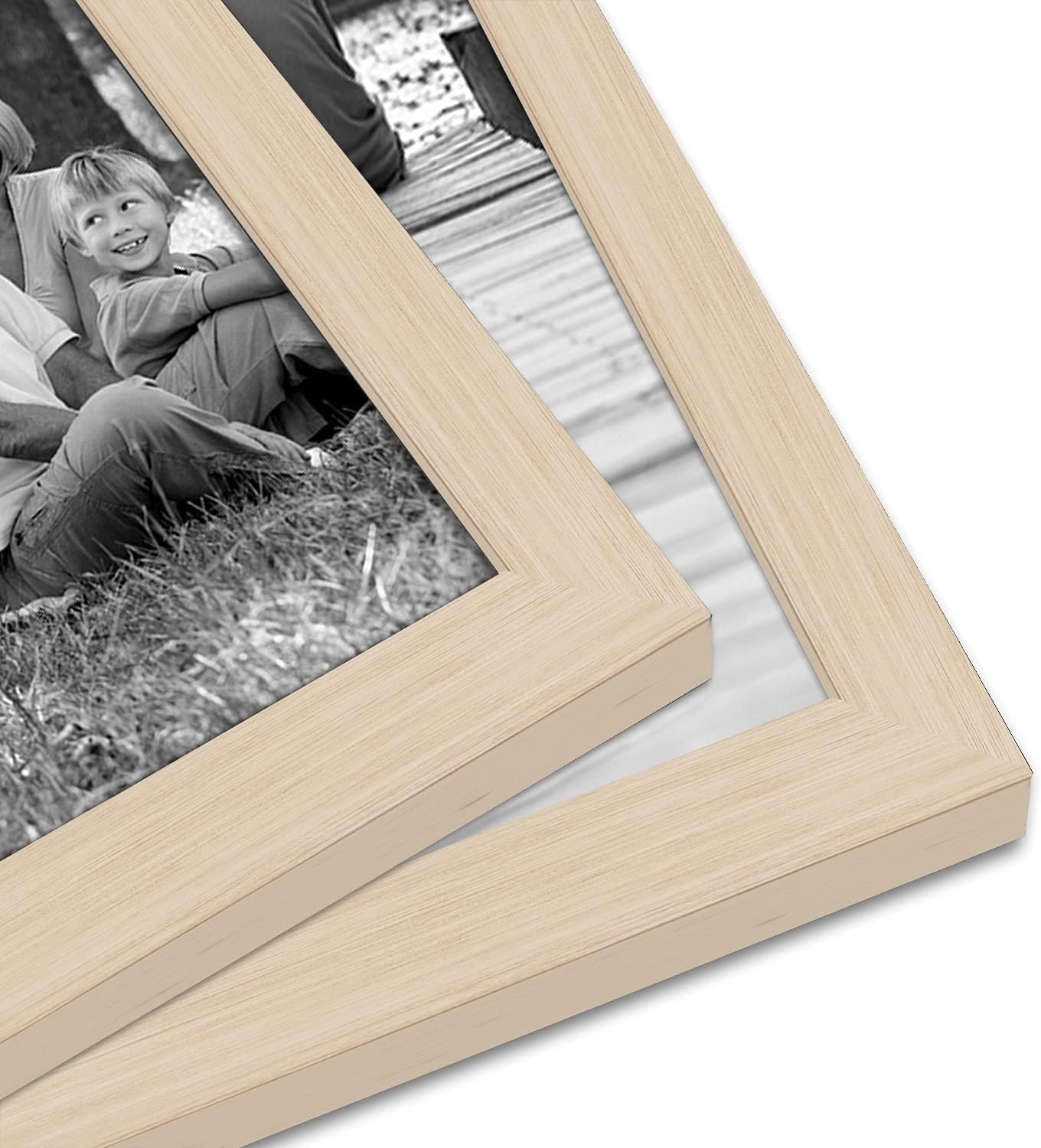 Americanflat Set of 10 Picture Frames with Shatter-Resistant Glass - Gallery Wall Frame Set with Two 8x10, Four 5x7 and Four 4x6 Frames - Signature Collection - Light Wood