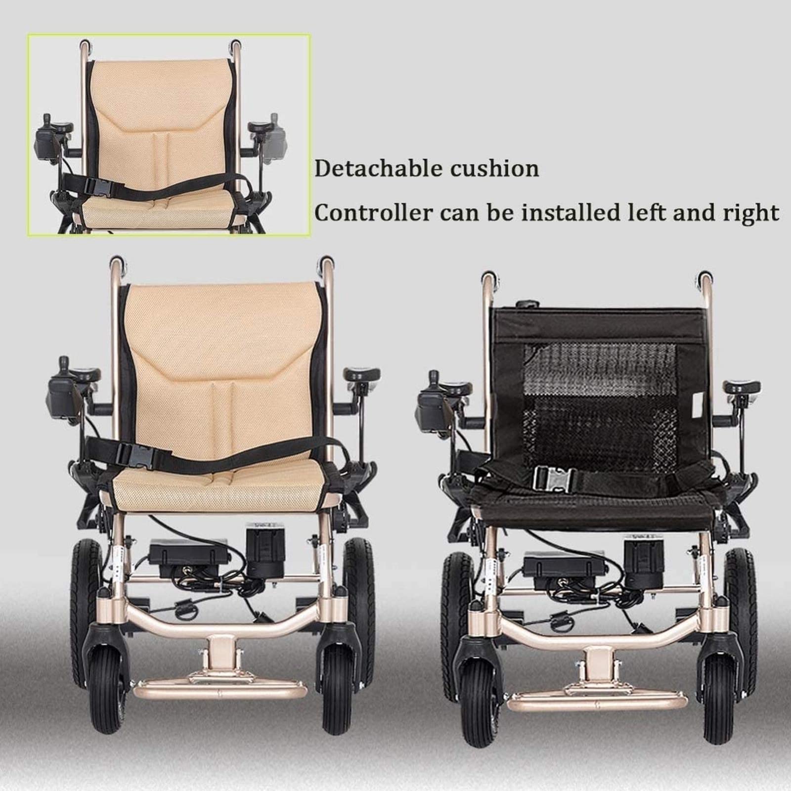 Sillas de ruedas eléctricas para adultos, ligeras, inteligentes, plegables, de 14 kg, eléctricas para discapacitados con joystick, silla de ruedas eléctrica resistente de doble función, eléctr