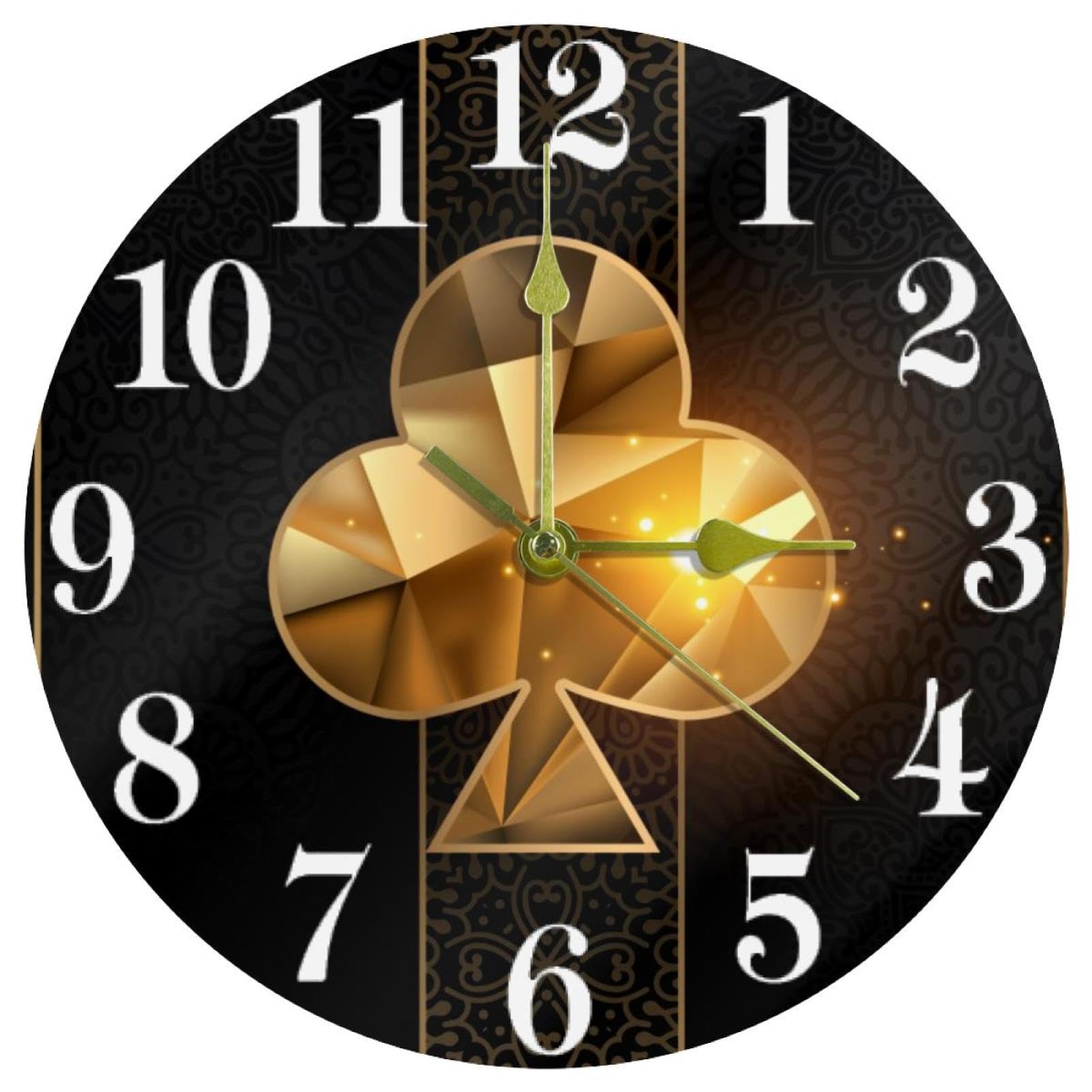 Horloge murale ronde silencieuse as de trèfle pour supprimer le tic-tac du bureau