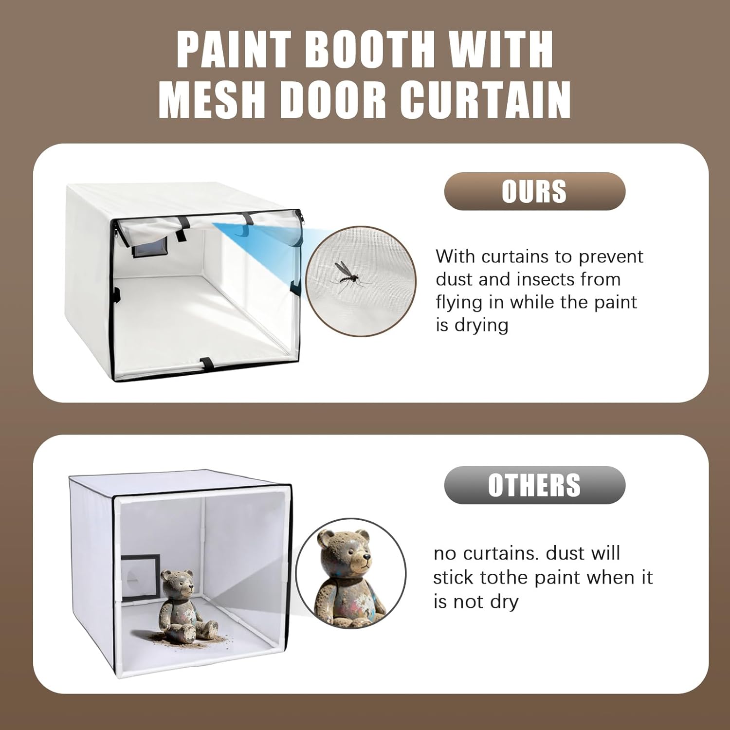 Spray Gun Spray Booth, Portable Spray Booth Tools with Filters and Curtains, DIY Project Tools