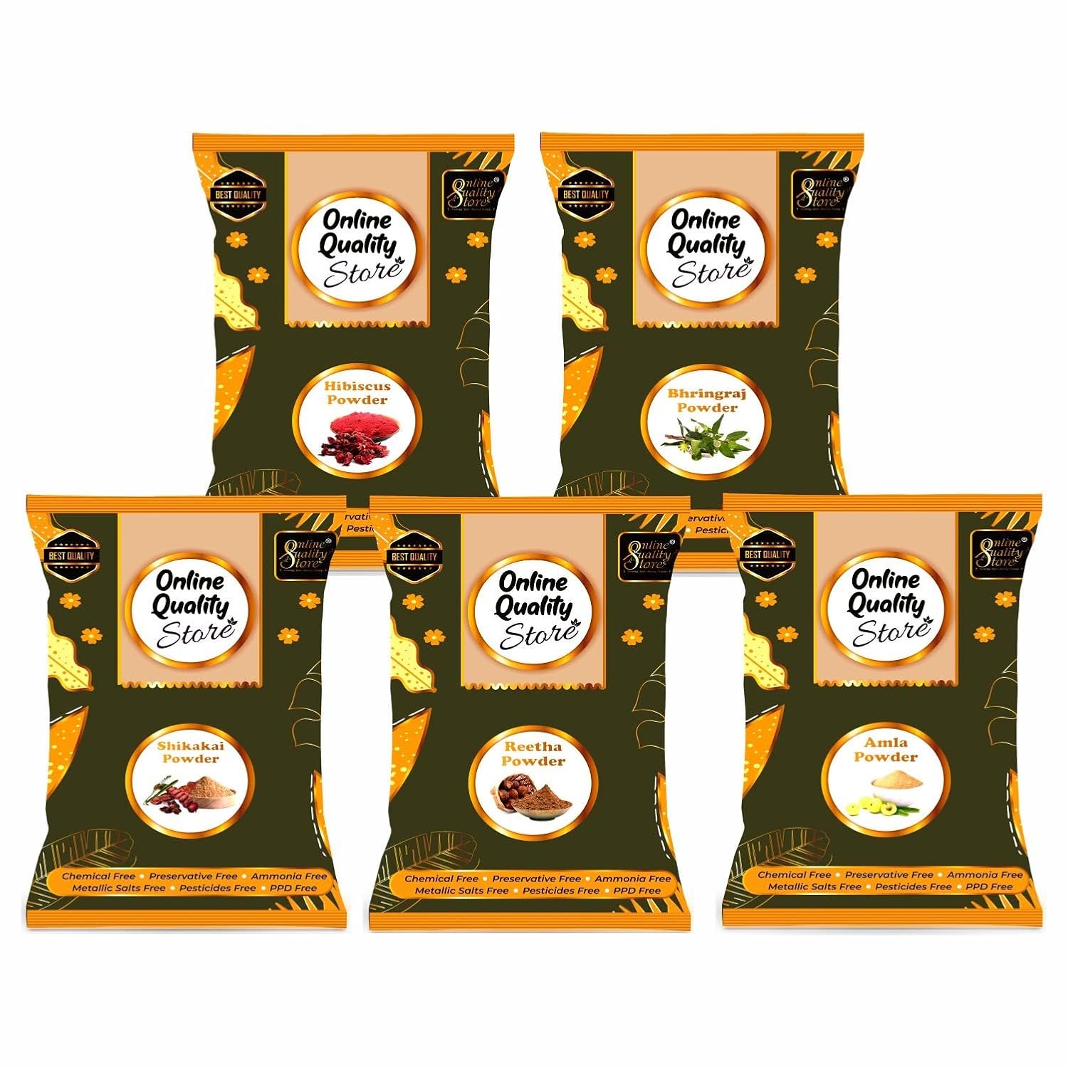 Online Quality Store Amla, Reetha, Shikakai, Bhringraj and Hibiscus Powder for Hair |hair mask for dry and frizzy hair |hair pack powder |hair pack combo |hair mask for smoothening hair,1400g 2 71zTReK8c4L. SL1500